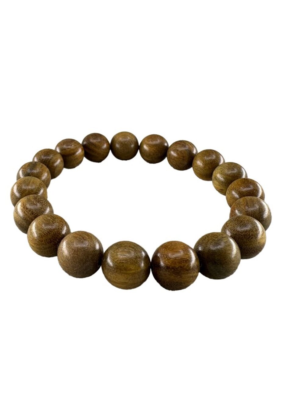 Natural Green Sandalwood Bead Bracelet 10mmx19 Mala Prayer 13.6g - Picture 4 of 6